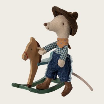 Cowboy mouse on rocking horse